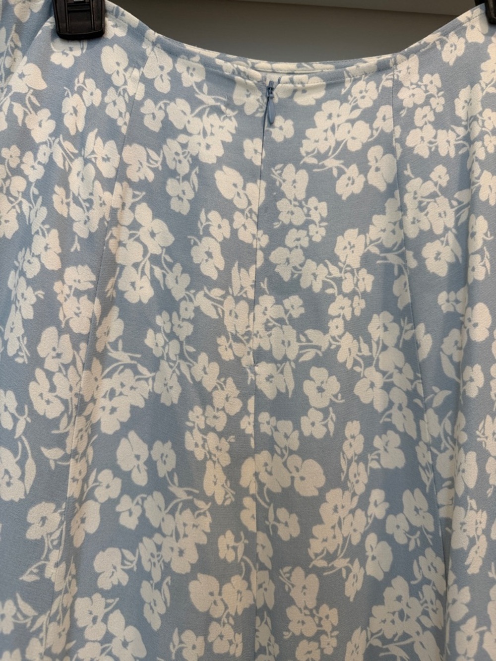 Reformation Women's Light Blue Floral Slip Skirt - Picture 7 of 12